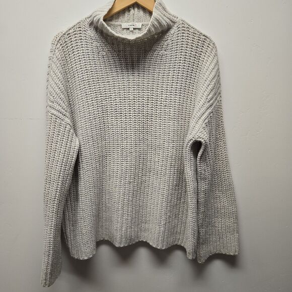 Vince. Lofty Rib Turtleneck sz XL Chunky Knit Wool Cashmere Sweater RSP $495 - Picture 3 of 10
